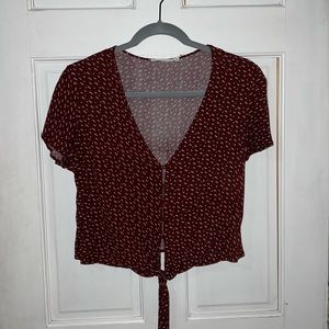 Lush maroon button up blouse